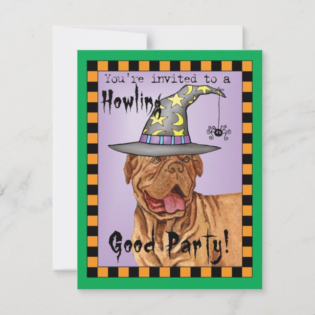 Dogue de Bordeaux Witch Invitation (Devant)