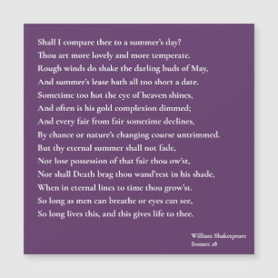 Dois-je te comparer à une journée d'été ? sonnet 1