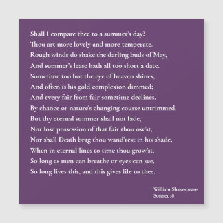 Dois-je te comparer à une journée d'été ? sonnet 1