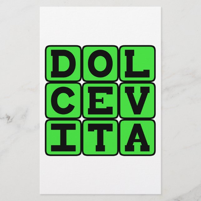 Dolce Vita, Bonne Vie Phrase Latine (Devant)