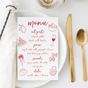 Dolce Vita Menu Du Dîner Italien Écrit À La Main
