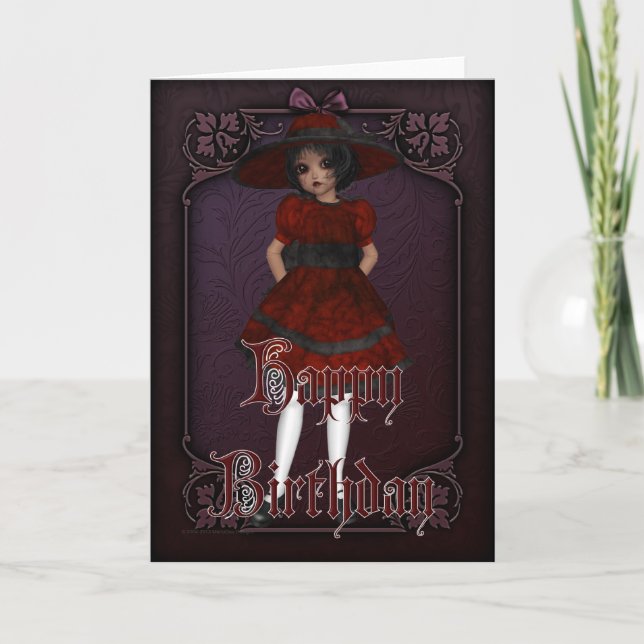 Doll Gothique Design 4 Bonne carte d'anniversaire (Devant)