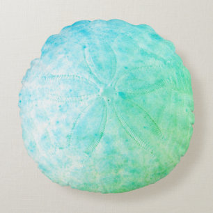 Dollar de sable bleu Coussin rond côtier nautique