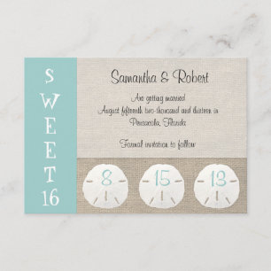 Dollar de sable & Burlap Sweet 16 Invitation