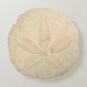 Dollar de sable crème Coussin rond côtier nautique