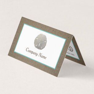 Dollar de sable et Burlap Carte de visite double f