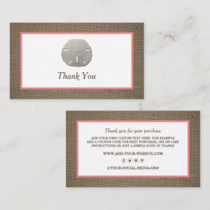 Dollar de sable et Carte de remerciements d'affair