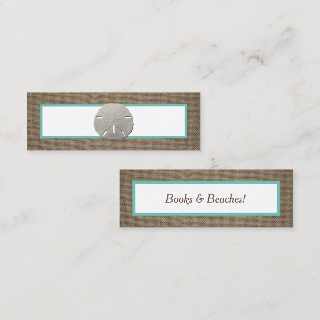 Dollar de sable et carte Signet Burlap (Devant / Derrière)