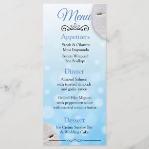 Dollar de sable océanique Aqua Blue Mariage Carte