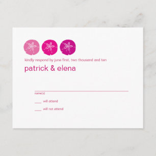 Dollar de sable rose, carte RSVP de mariage de pla