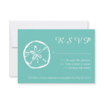 Dollar de sable Turquoise RSVP cartes de mariage d