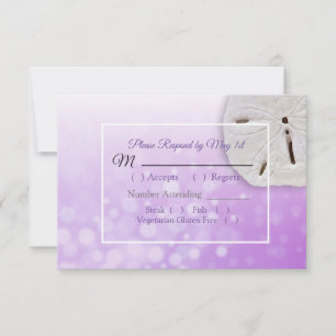 Dollar de sable violet Océanique Mariage carte RSV