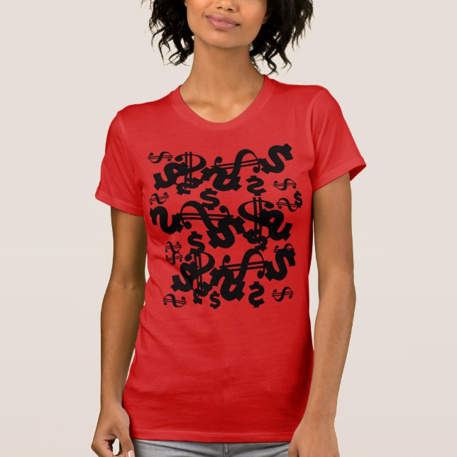 Dollar Dollar Dollar Motif Top T-Shirt (Devant)