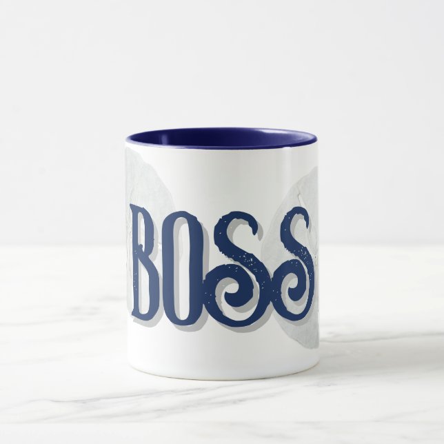 Dollars de sable Texte de la bosse Café blanc Mug (Centre)