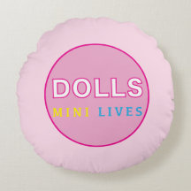 Dolls Mini Vit Coussin Rond Officiel