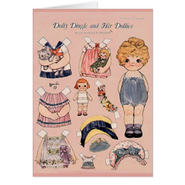 Dolly Dingle et sa carte Dollies Paper Doll (Devant)