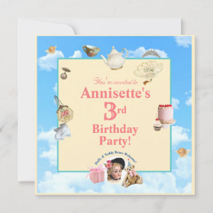 Dolly Tea Party Anniversaire Invitation