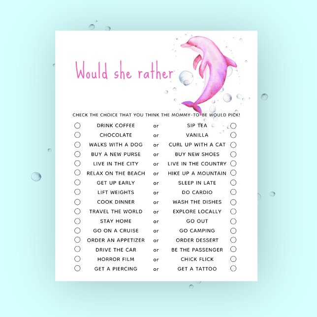 Dolphin baby shower Voudrait-elle plutôt jouer (Créateur téléchargé)