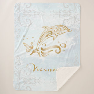 Dolphin d'or personnalisé couverture Sherpa