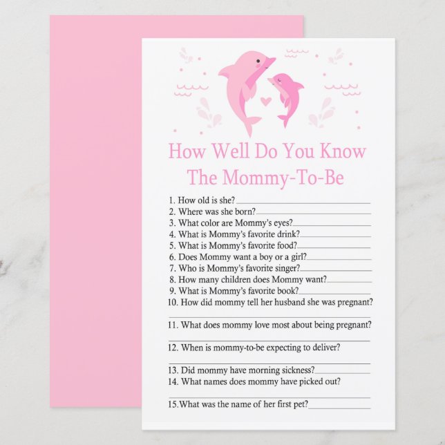 Dolphin rose Comment bien connaissez-vous le jeu d (Devant / Derrière)