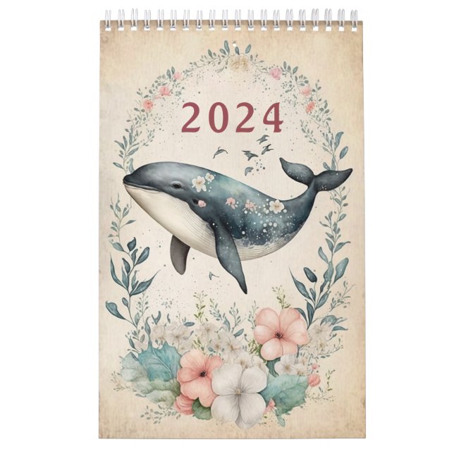 DOLPHINE SOUS LE CALENDRIER FLORAL CORAL ROSE DE M (Protection)