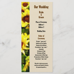 Domaine du programme de mariage des tournesols