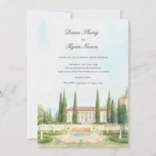 Domaine Élégant   Carte de Mariage Illustrée