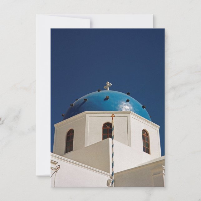 Dôme bleu, Santorin, carte Grèce (Devant)