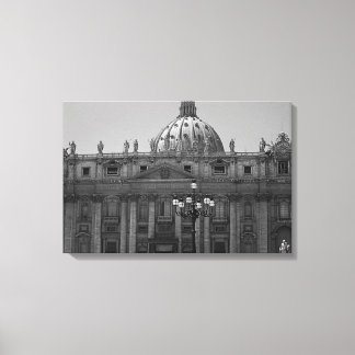 Dôme noir blanc de St Peters Rome toile enveloppée