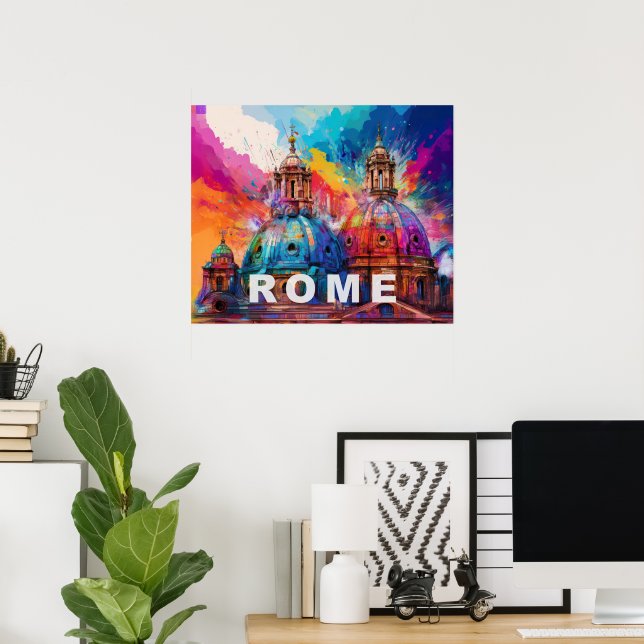 Dômes de la cathédrale de Rome - Impression d'art  (Bureau à domicile)