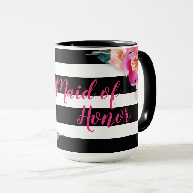 Domestique rayée florale de tasse d'honneur (Devant droit)