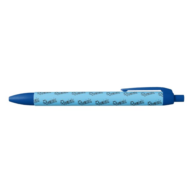 Dominic étoilé noir, Nom, Stylo d'encre bleu (Haut)
