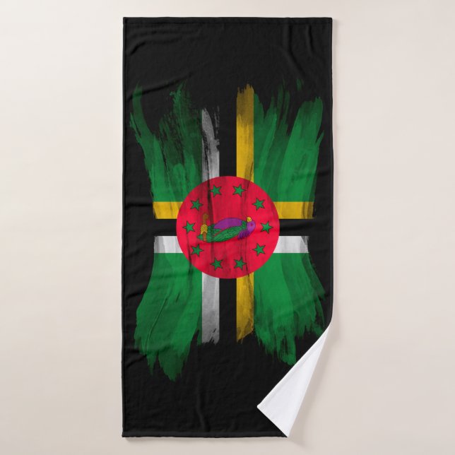 Dominica flag brush stroke, national flag (Serviette de bain)