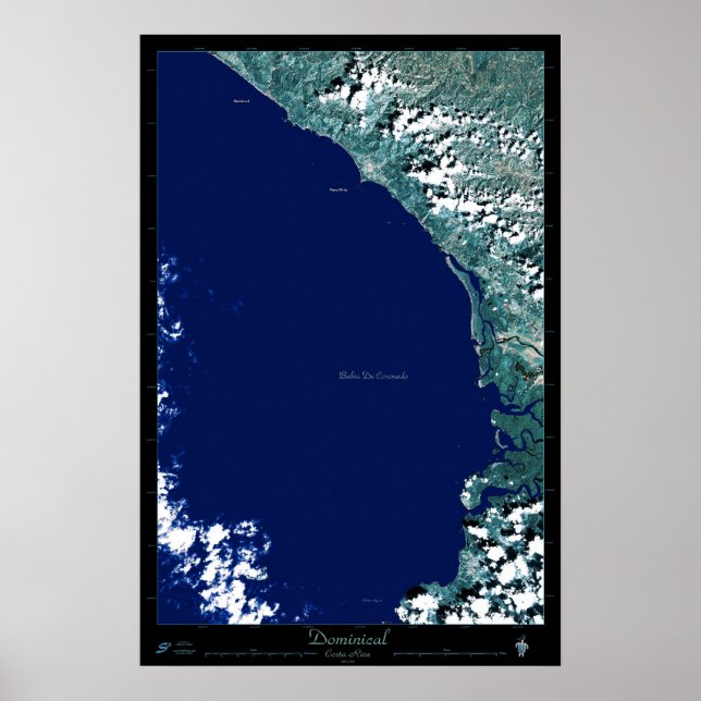 Dominical, Costa Rica affiche satellite (Devant)