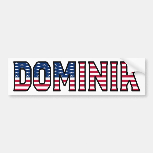 Dominik Nom Vorname USA Aufkleber Sticker Auto (Devant)