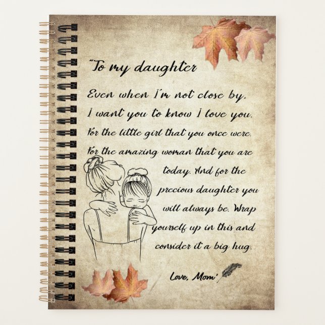 Don de fille | Lettre À Ma Fille De Maman (Devant)