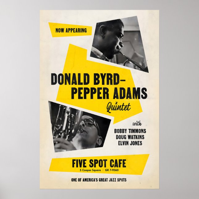 Donald Byrd - Pepper Adams affiche jazz - Five Spo (Devant)