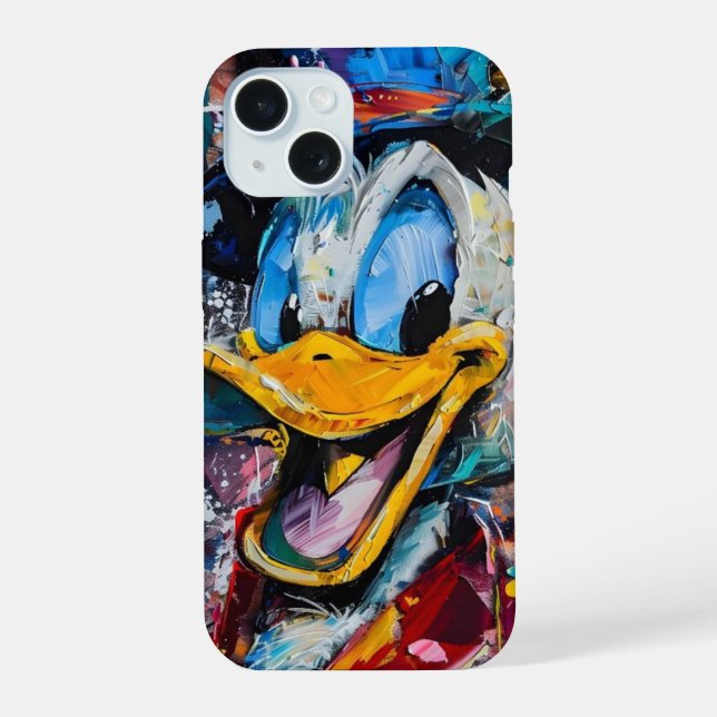 Donald le Canard coloré iPhone 15 coque (Verso)