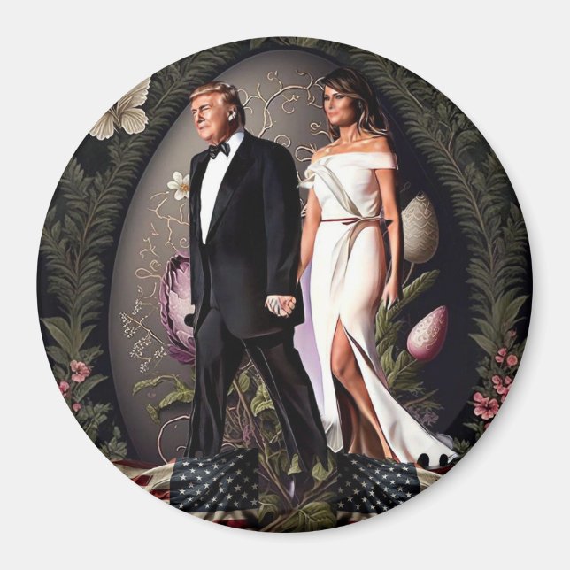 Donald & Melania Trump Magnet de Pâques (Devant)