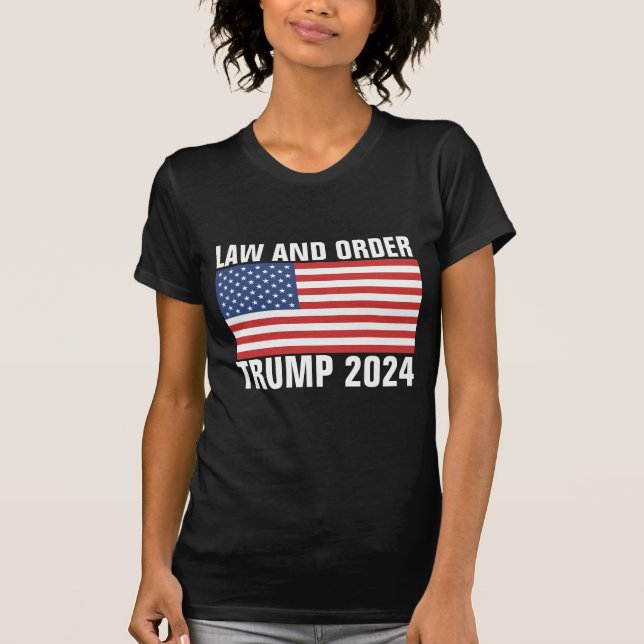 DONALD TRUMP 2024, LOI ET ORDRE T-SHIRTS (Devant)
