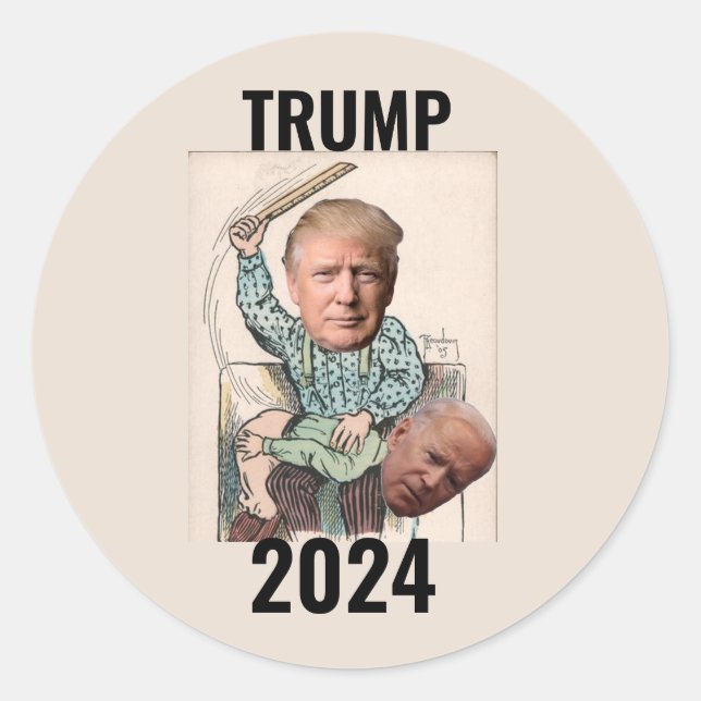 DONALD TRUMP 2024 SPANKS BIDEN STICKERS (Devant)