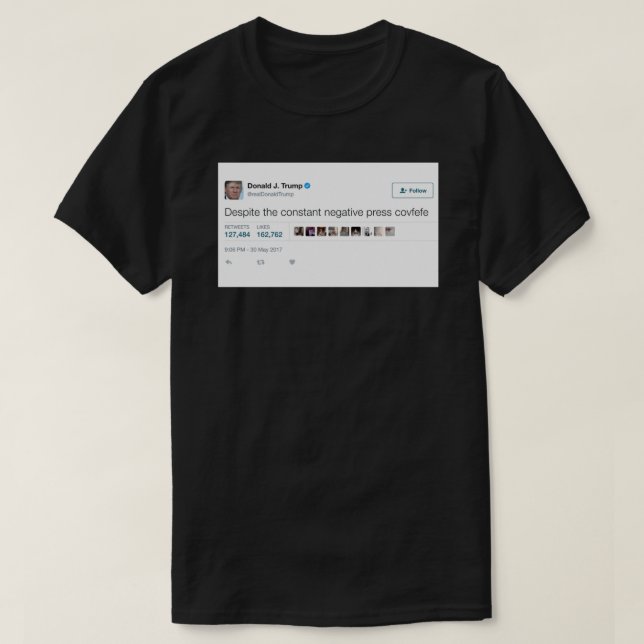 Donald Trump Covfefe Tweet T-shirt et Sticker Ess (Design devant)