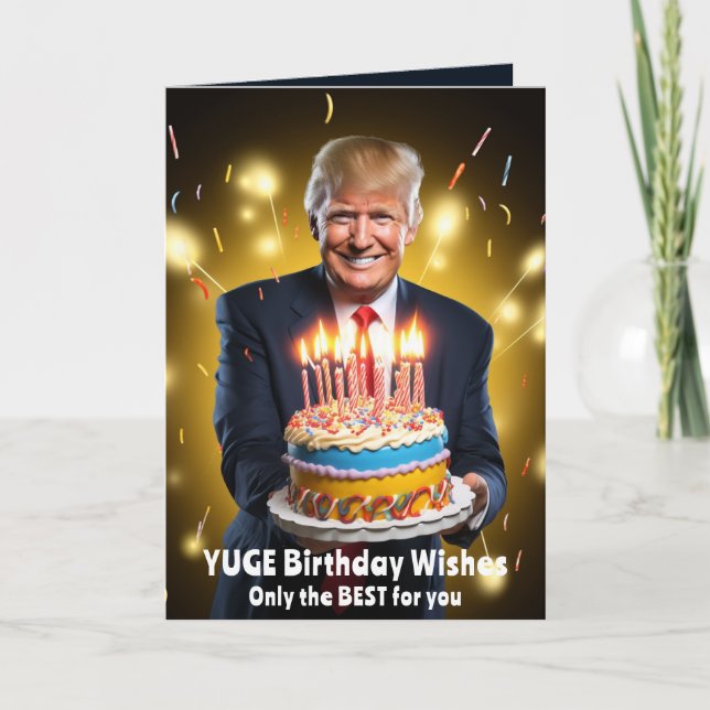 DONALD TRUMP HUMOREUSE CARTE D'ANNIVERSAIRE (Devant)