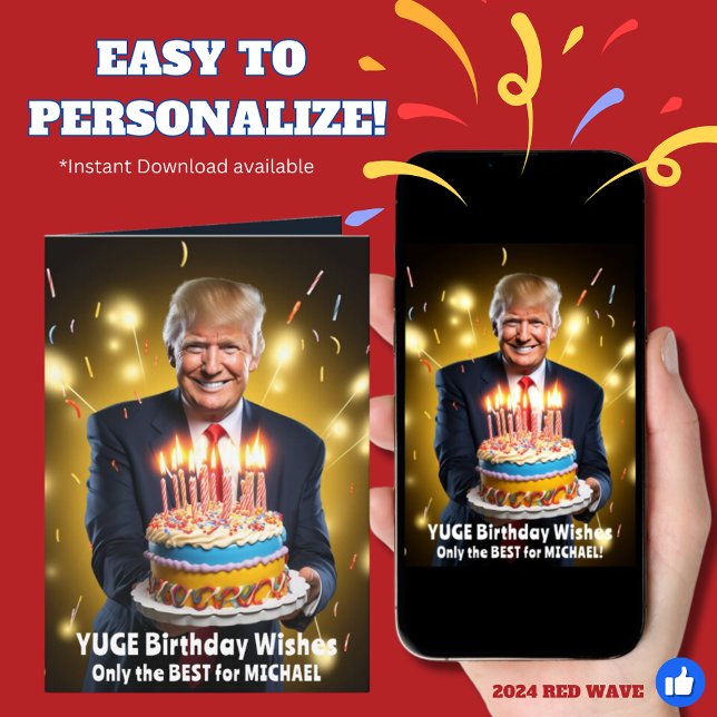 DONALD TRUMP HUMOREUSE CARTE D'ANNIVERSAIRE (Créateur téléchargé)