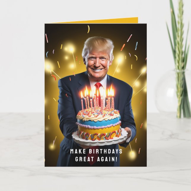 DONALD TRUMP HUMOREUSE CARTE D'ANNIVERSAIRE (Devant)