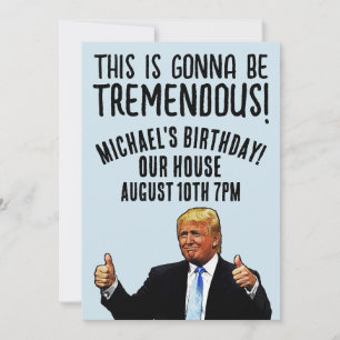 DONALD TRUMP INVITATIONS À LA FÊTE D'ANNIVERSAIRE