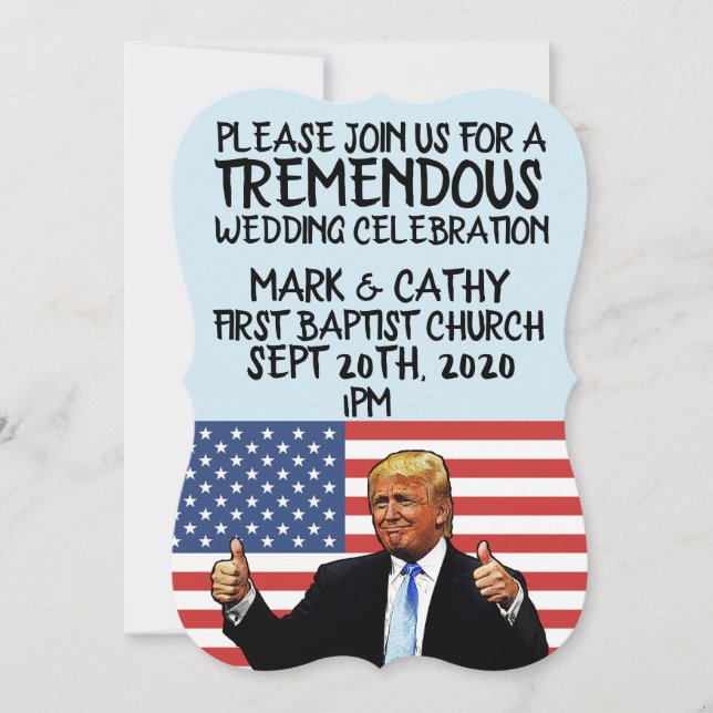 DONALD TRUMP INVITATIONS DE MARIAGE PERSONNALISÉES (Devant)