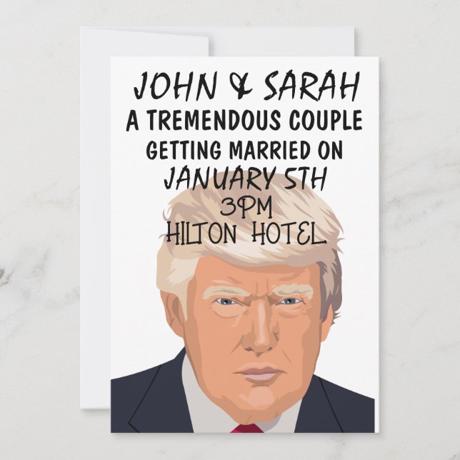 DONALD TRUMP INVITATIONS DE MARIAGE PERSONNALISER (Devant)