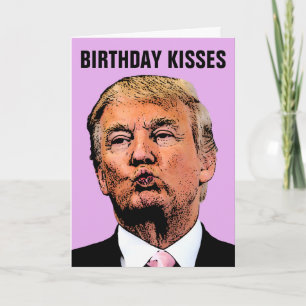 DONALD TRUMP KISS CARTE D'ACCUEIL AMUSANTE POUR AN