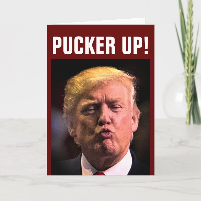 DONALD TRUMP KISS CARTES D'ANNIVERSAIRE FUNNY (Devant)